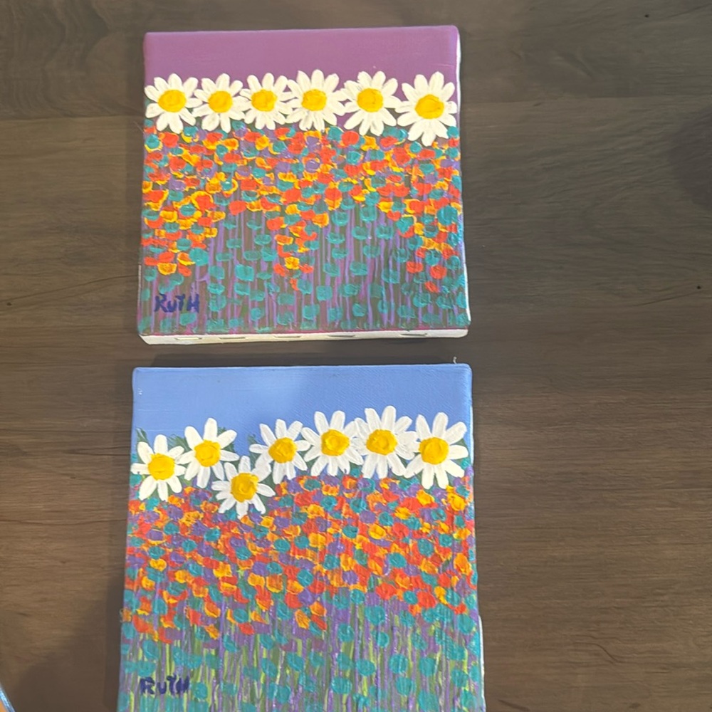 Original Art- daisies in field